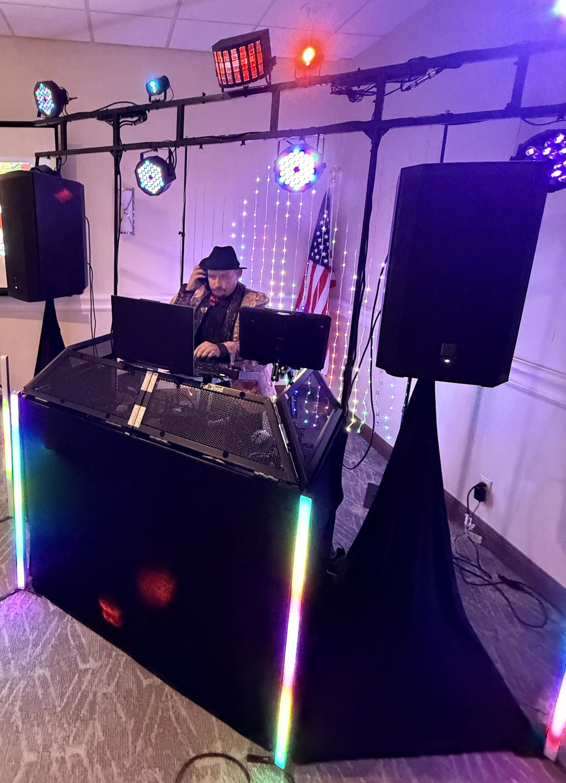 DJ Mike performing at a live event with Premier DJ Services