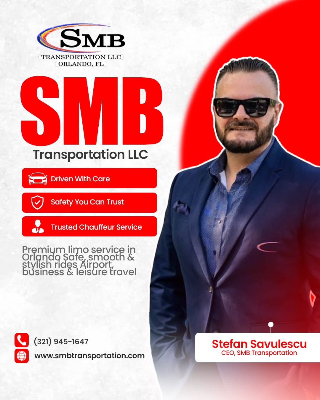 smb transportation orlando luxury limo service professional chauffeur branding