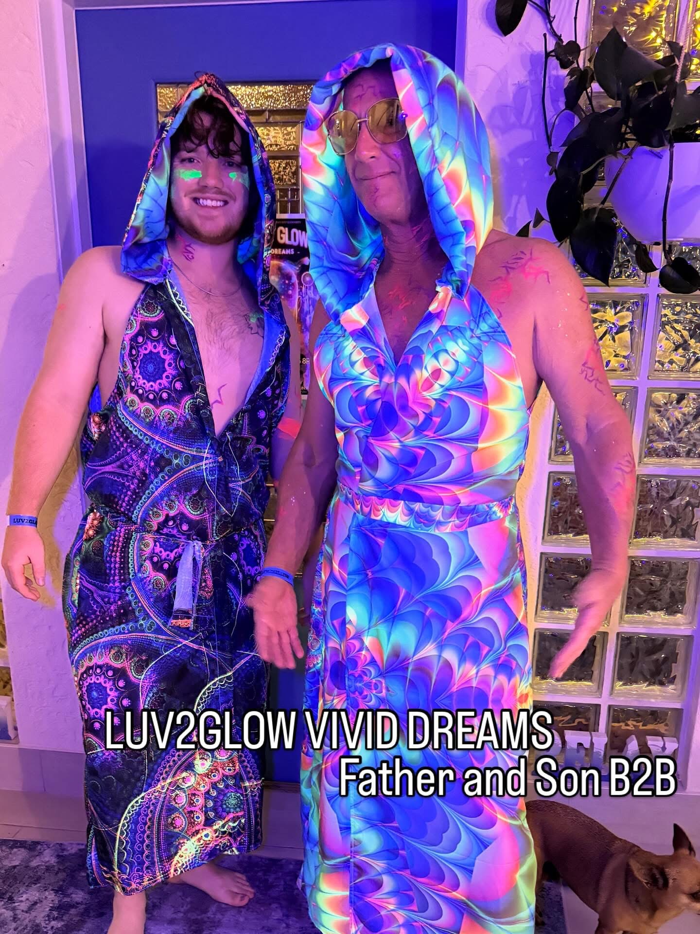 Father and son back-to-back set at LUV2GLOW Vivid Dreams