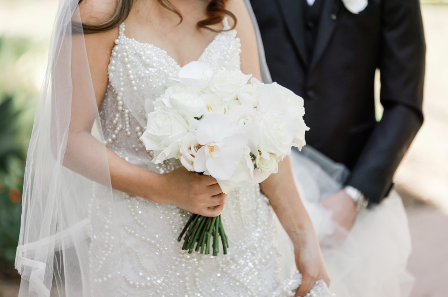 Bride and Groom at Marie Selby Botanical Gardens