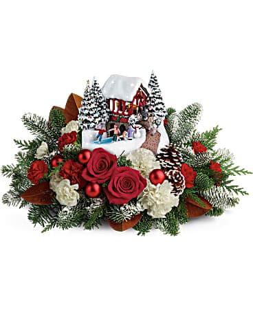 Thomas Kinkade's Snowfall Dreams Bouquet Flower Arrangement