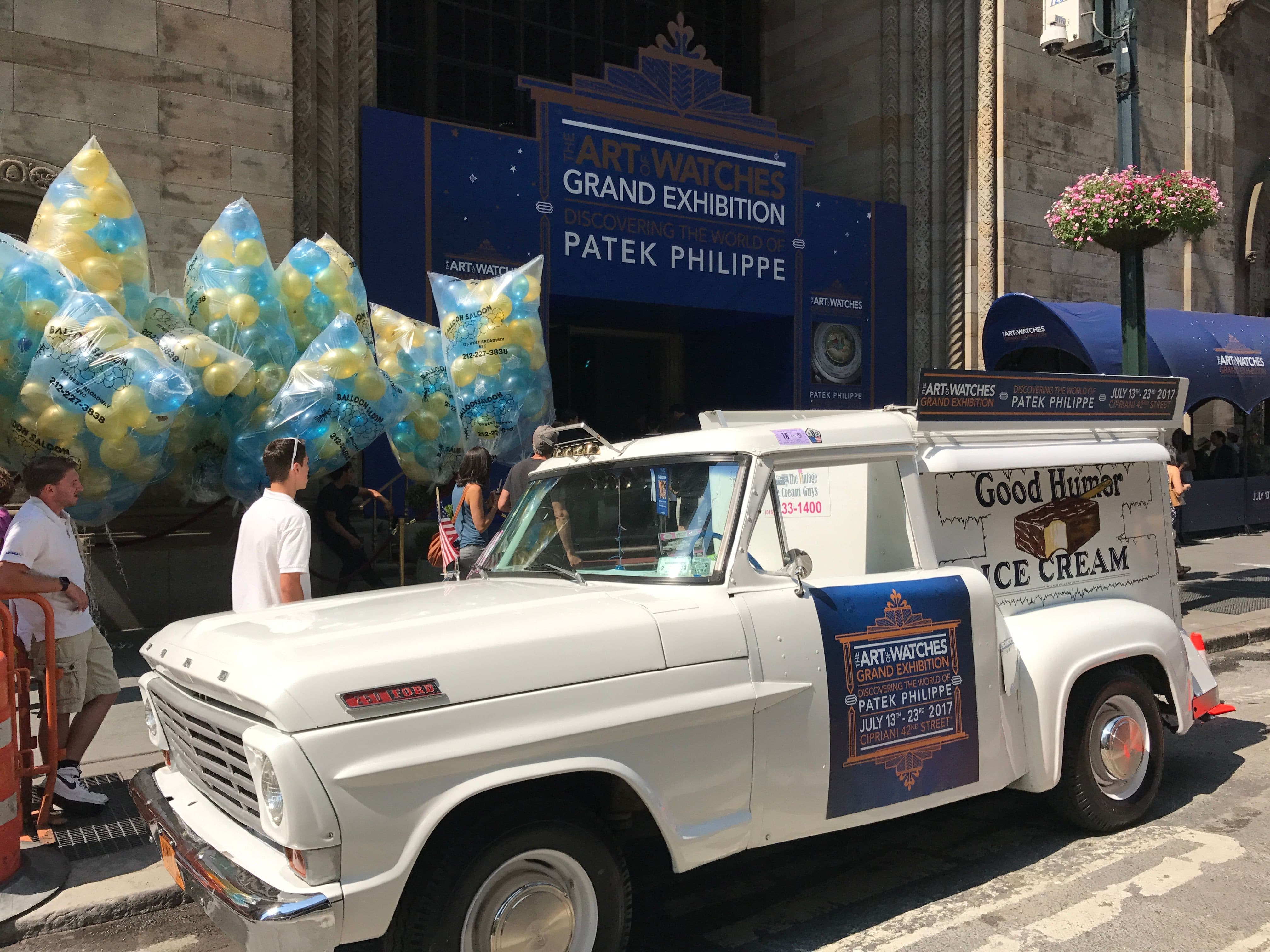 Vintage Good Humor Ice Cream Truck parked on the street for Patek Phillipe musuem event