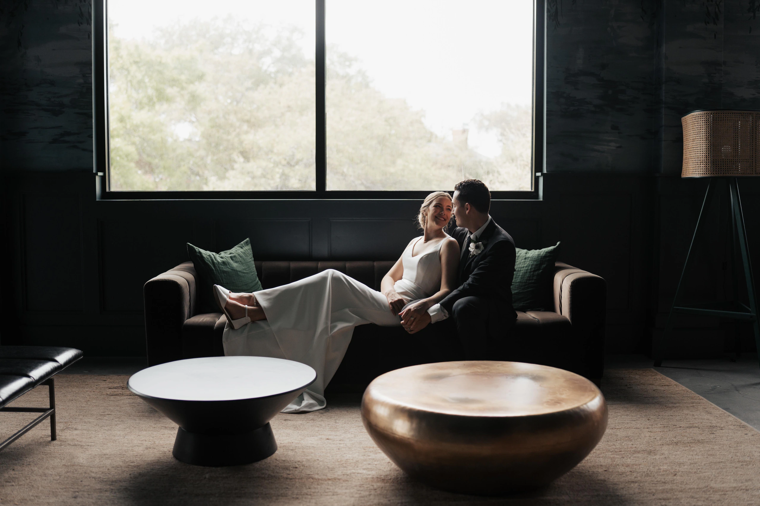 Orlando newlyweds sharing a quiet wedding-day moment photographed by Febus Films