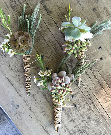 Succulent Serenity Boutonniere in Tampa, FL | MILLY'S FLOWERS