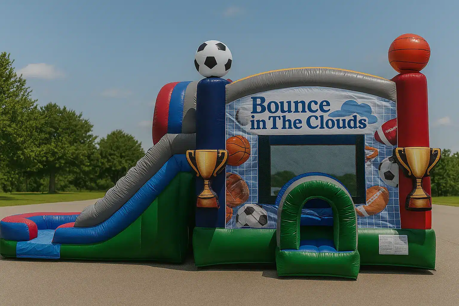 Wet inflatable slide for party rental in Kissimmee, Florida