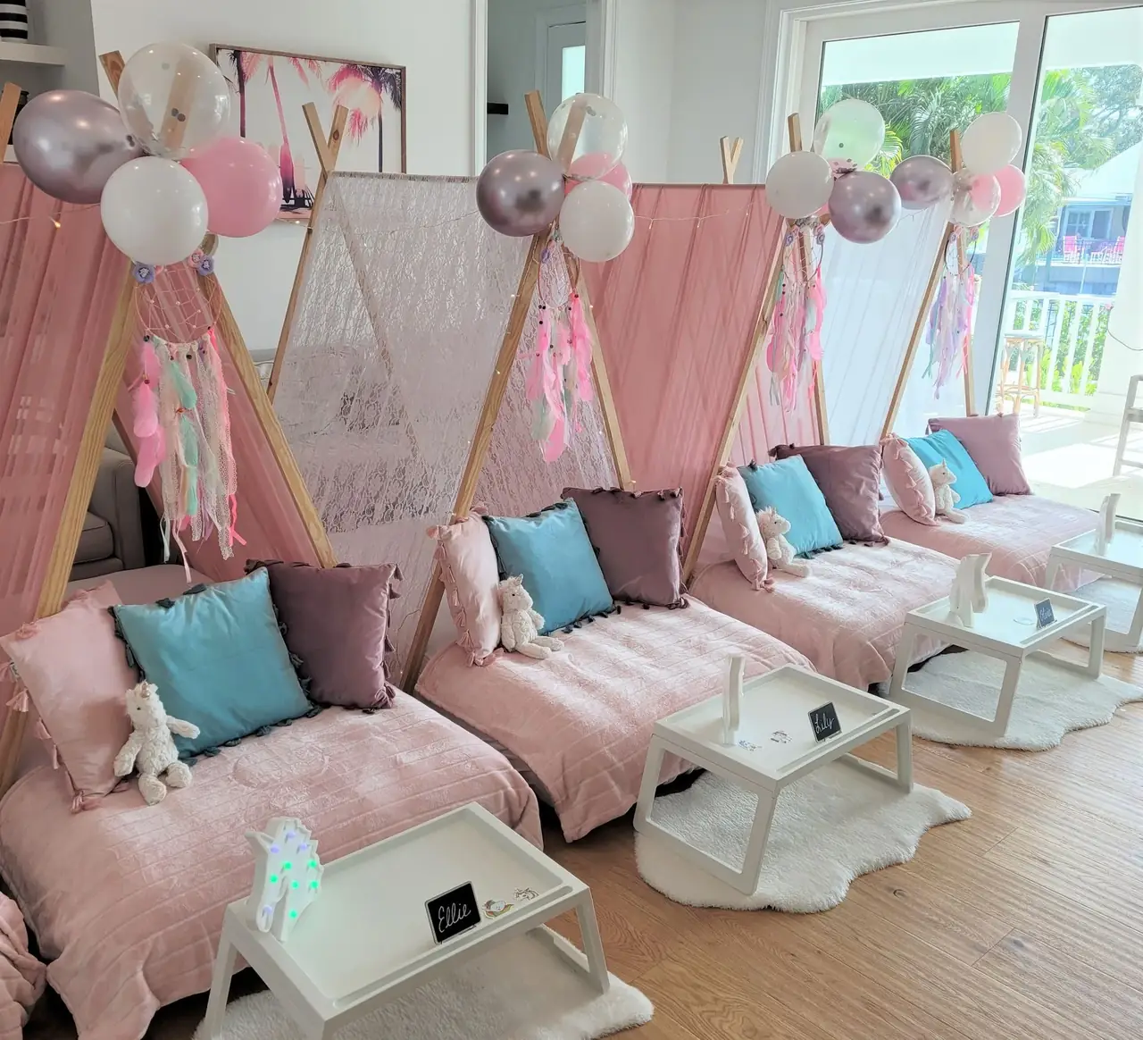Unicorn Dreams sleepover party theme