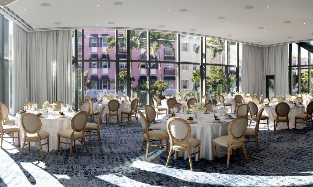A Room With Tables And Chairs