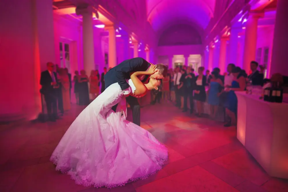 Wedding couple sharing first dance