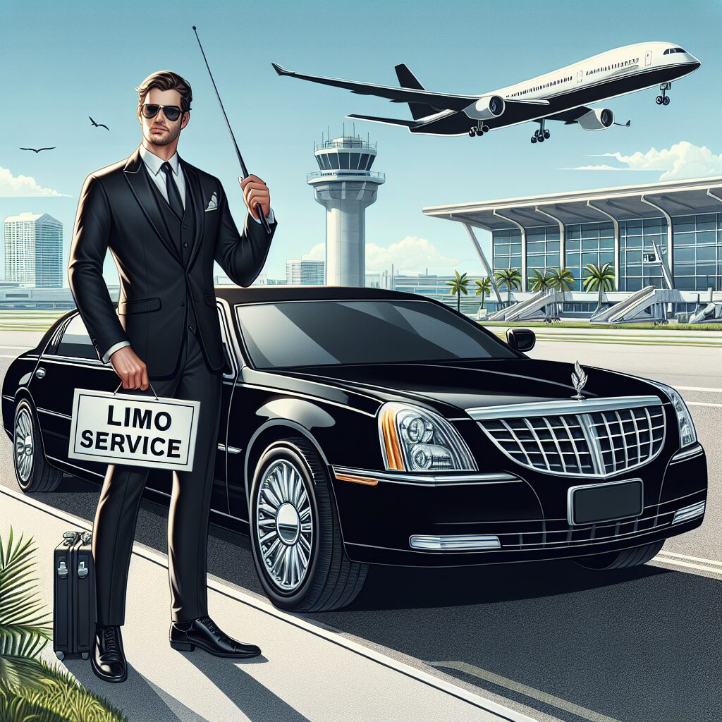 Black SUV curbside at Miami International Airport — airport limo Miami